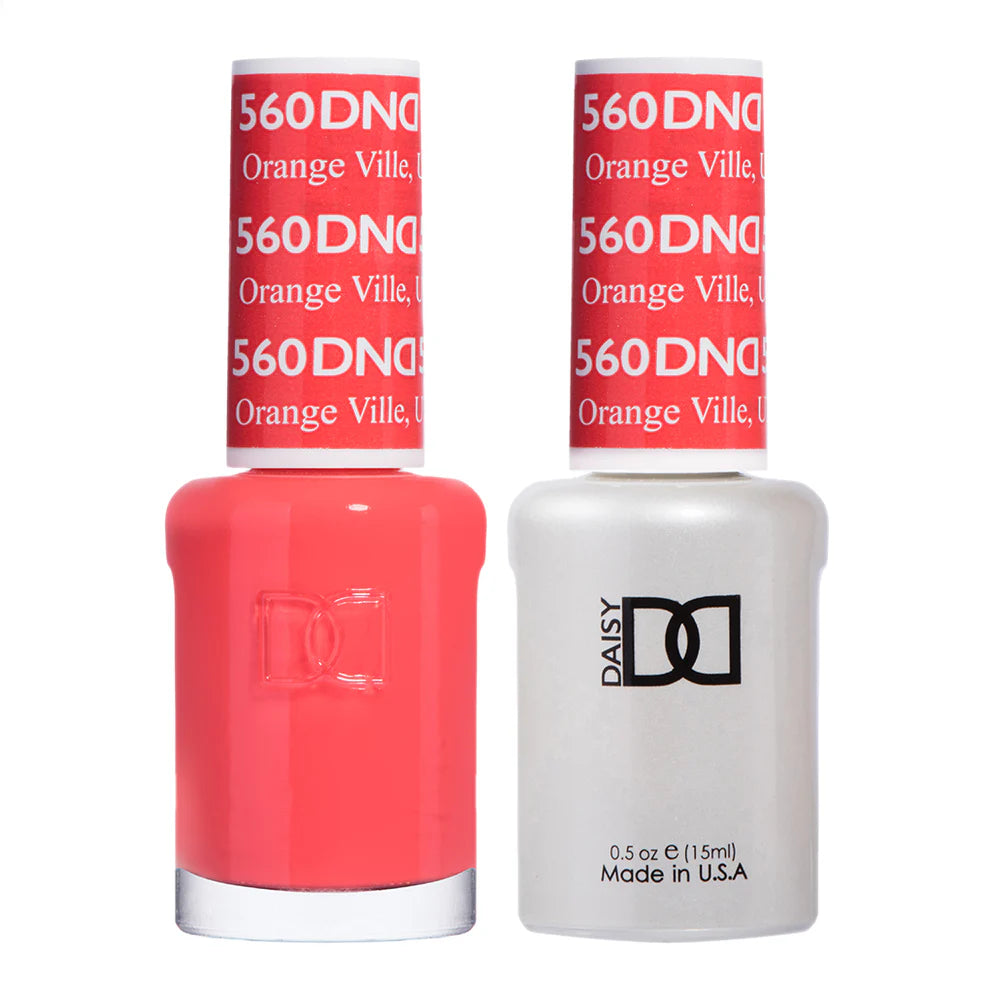 DND Daisy Gel Duo in Orange Ville, UT, featuring vibrant gel nail polish and lacquer with floral-inspired design.