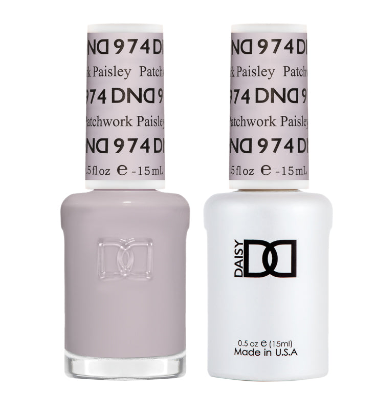 DND Daisy Gel Duo Patchwork Paisley #974 featuring vibrant floral and paisley nail gel polish and lacquer for creative nail art.