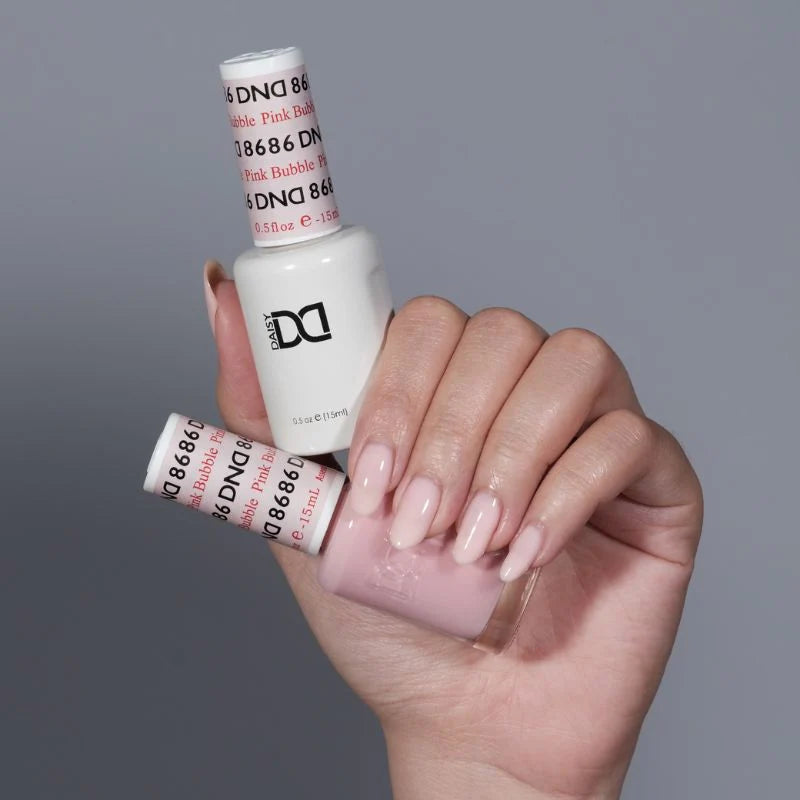 DND Daisy Gel Duo Pink Bubble gel nail polish and lacquer set, featuring bright pink, glossy finish, and floral-inspired design.