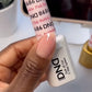 DND Daisy Gel Duo Pink Bubble gel nail polish and lacquer swatch on a nail, showcasing vibrant pink color and glossy finish.