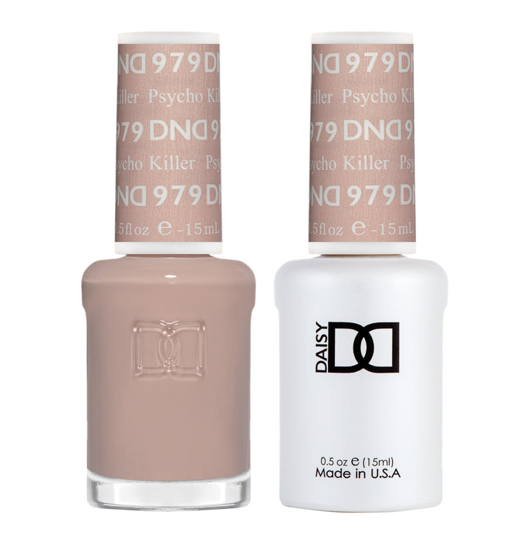 DND Daisy Gel Duo Psycho Killer #979 featuring vibrant gel nail polish and lacquer in a stylish, eye-catching color.