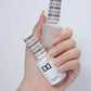 DND Daisy Gel Duo Sandy Nude #858 with swatch showing a soft, nude gel nail polish and lacquer finish.