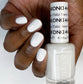 DND Daisy Gel Duo Snow Flake #448 with glittery gel nail polish and lacquer in a clear, sparkly design for festive nails