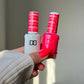 DND Daisy Gel Duo Strawberry Kiss #561, gel nail polish and lacquer swatch showing vibrant pink color and glossy finish