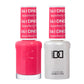DND Daisy Gel Duo Strawberry Kiss #561 gel nail polish and lacquer set in a clear bottle with pinkish-red polish.