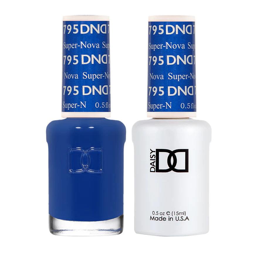 DND Daisy Gel Duo Super-Nova #795 featuring vibrant gel nail polish and lacquer in a colorful, eye-catching design.