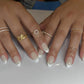 Swatch of DND Daisy Gel Duo Tie The Knot #861 featuring a floral-themed gel nail polish and lacquer in a pastel shade