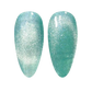 DND DC Gel Polish Cat Eye in Aqua Freckles #19 showing a vibrant blue-green gel with dotted freckles design