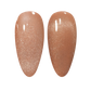 DND DC Gel Polish in Caramel Lullaby #28, showcasing a smooth, glossy cat eye effect on a gel nail.