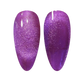 DND DC Gel Cat Eye polish in Jelly Drippin' #05 featuring a vibrant gel nail with cat eye effect and colorful dot accents.