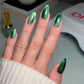 DND DC Gel Polish Cat Eye in Purrsian Purrfection #08, smooth gel swatch showcasing shimmering purple and green cat eye effect.