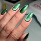 DND DC Gel Polish Cat Eye in Purrsian Purrfection #08, smooth swatch showing deep, glossy purple gel with cat eye effect.