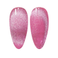 DND DC Gel Cat Eye polish in Twilight Blush #01, showcasing a vibrant pink gel with cat eye effect and glossy finish.