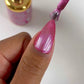 DND DC Gel Polish in Twilight Blush #01 showing a glossy, deep pink cat eye nail design with magnetic effect