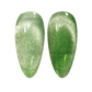 DND DC Gel Polish Cat Eye in Velvet Fern shade, showcasing deep green gel with shimmering cat eye effect on a nail.