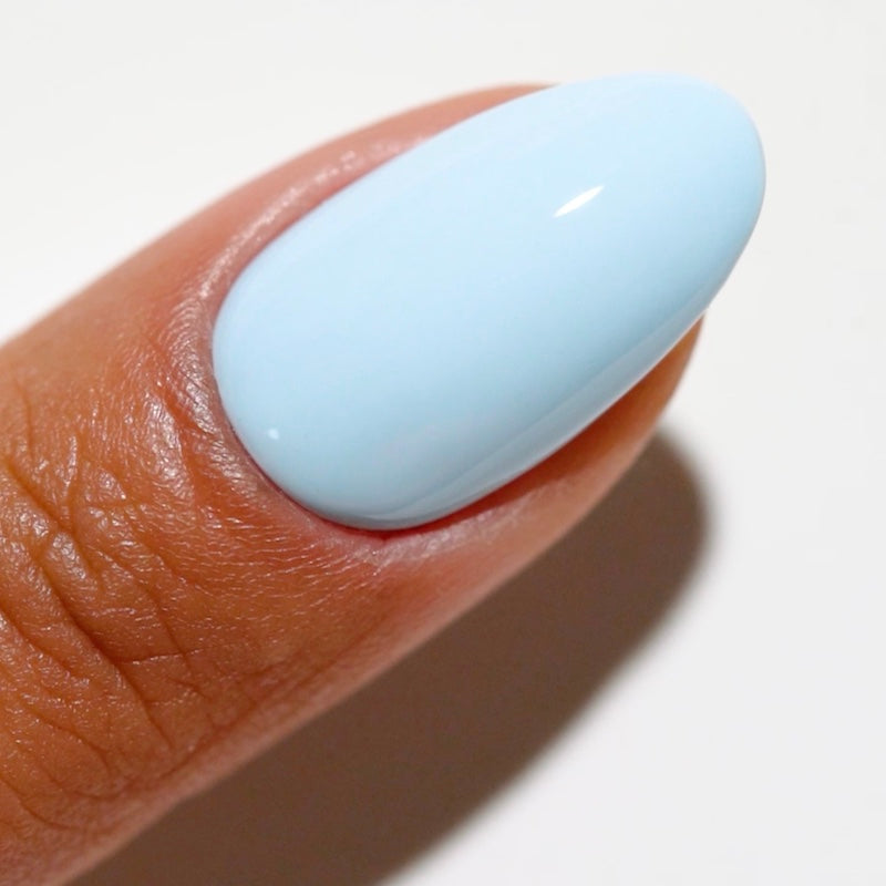 DND DC Gel Duo Barefoot Sea nail polish and lacquer set with a shimmering blue-green gel color, displayed in a bottle.