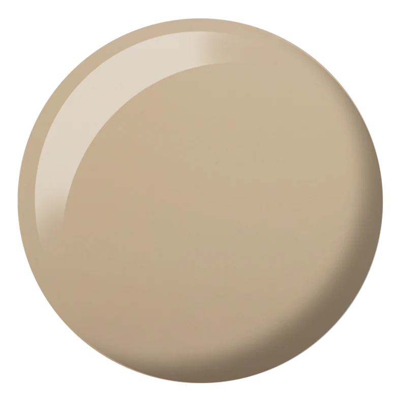 DND DC Gel Duo Barely There #2449 with gel nail polish and lacquer, showcasing a subtle, neutral nail color and glossy finish.