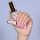 DND DC Gel Duo Be My Muse #2445 gel nail polish and lacquer set with bottles showcasing vibrant colors and glossy finish.