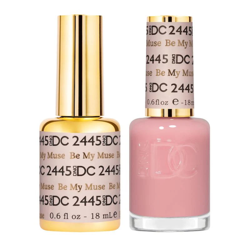 DND DC Gel Duo Be My Muse #2445 featuring vibrant gel nail polish and lacquer in a stylish duo set.