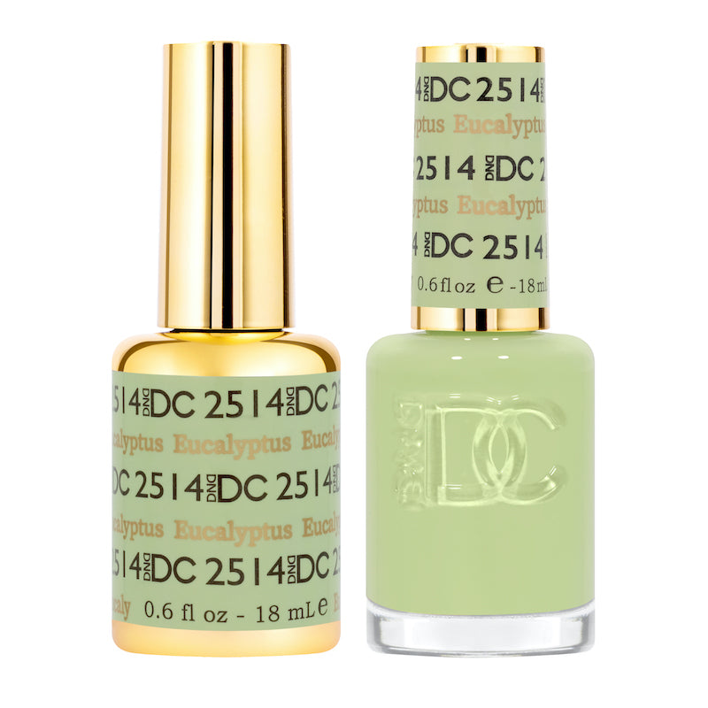 DND DC Gel Duo in Eucalyptus, a set of gel nail polish and lacquer with a vibrant green color, displayed in the image.