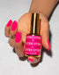 DND DC Gel Duo fluorescent pink gel nail polish and lacquer in shade #277, showing the vibrant, glossy finish of the product.