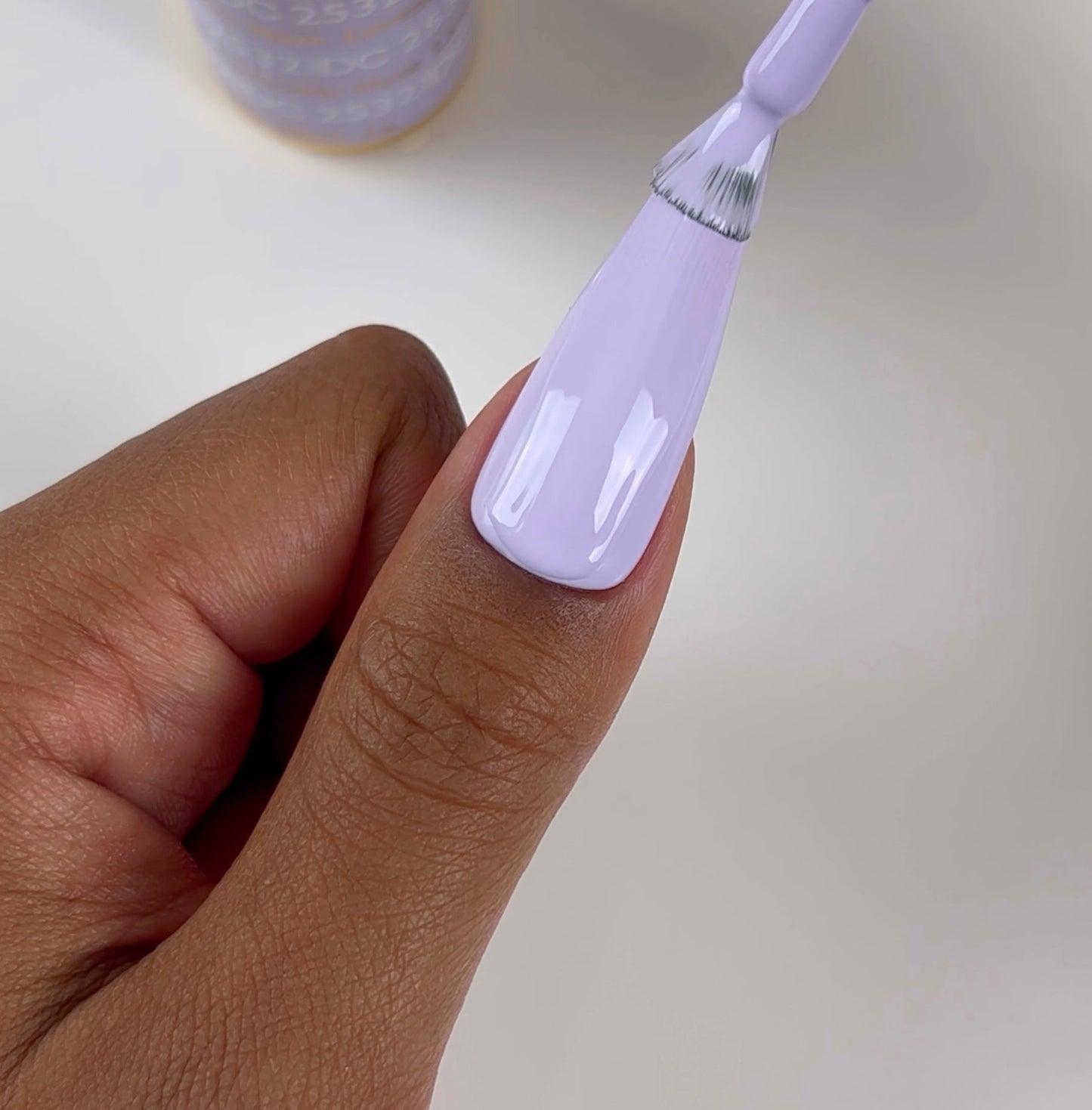 DND DC Gel Duo Lavender Haze #2532 with lavender-colored gel nail polish and lacquer in a sleek bottle