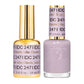 DND DC Gel Duo Lilac Clouds gel nail polish and lacquer set with pastel purple and soft lavender shades, glossy finish.