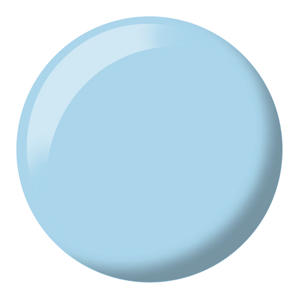 DND DC Gel Duo Milky Blue #031 gel nail polish and lacquer set, featuring a smooth, glossy milky blue finish.