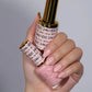 DND DC Gel Duo Milky Pink #2461 gel nail polish and lacquer set with glossy finish, showcasing smooth, applied nails.