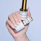 DND DC Gel Duo Milky White #2439 featuring gel nail polish and lacquer in a creamy white shade with shiny finish.