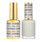 DND DC Gel Duo Milky White #2439 gel nail polish and lacquer set shown in a clear bottle with a white cap.