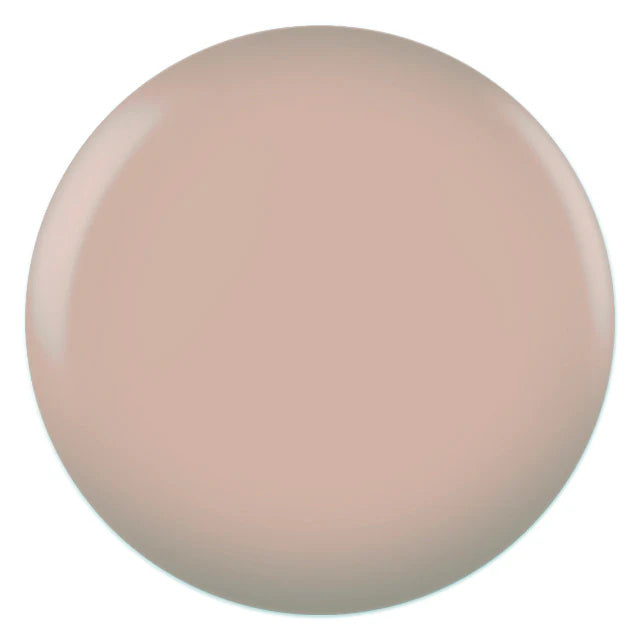 DND DC Gel Duo Pearl Pink #081: Swatch of gel nail polish and lacquer in a shimmering pink shade on a nail display.