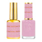 DND DC Gel Duo Petal Power nail polish and lacquer set featuring vibrant pink gel polish and matching lacquer.