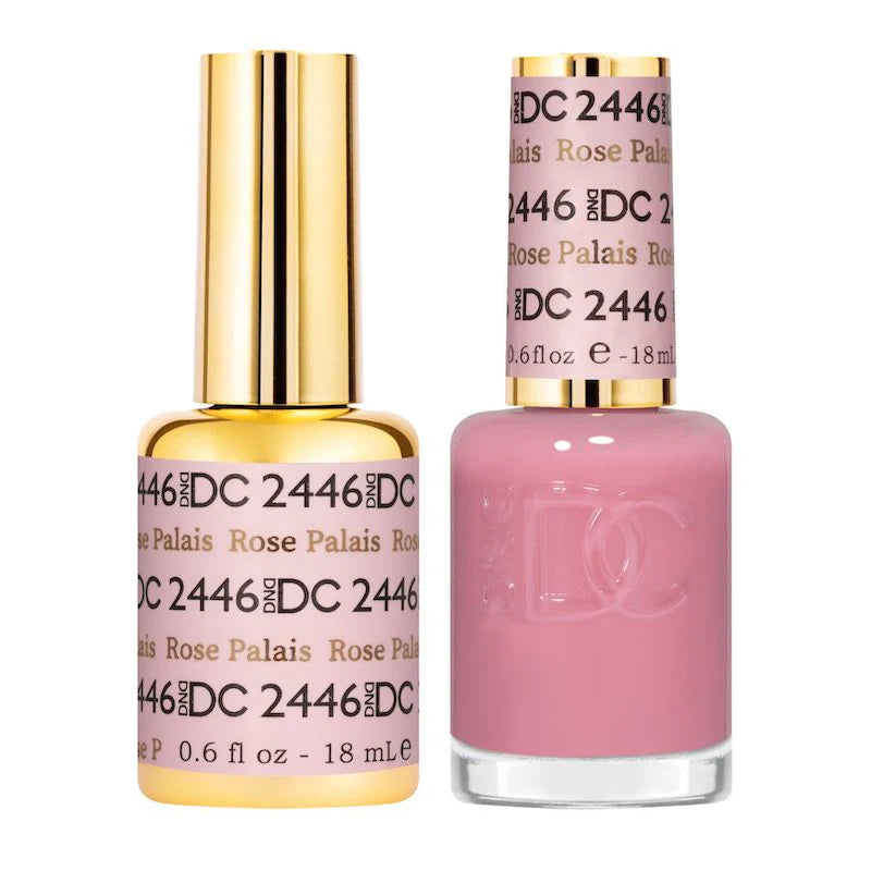 DND DC Gel Duo in Rose Palais, featuring a vibrant gel nail polish and lacquer with a glossy finish.