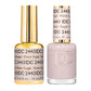 DND DC Gel Duo Sheer Sugar #2443 includes gel nail polish and lacquer in a clear, glossy finish with a subtle sugar tint.