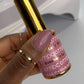 DND DC Gel Duo Strawberry Latte gel nail polish and lacquer swatch in shade #077, showcasing a soft pink-beige color.