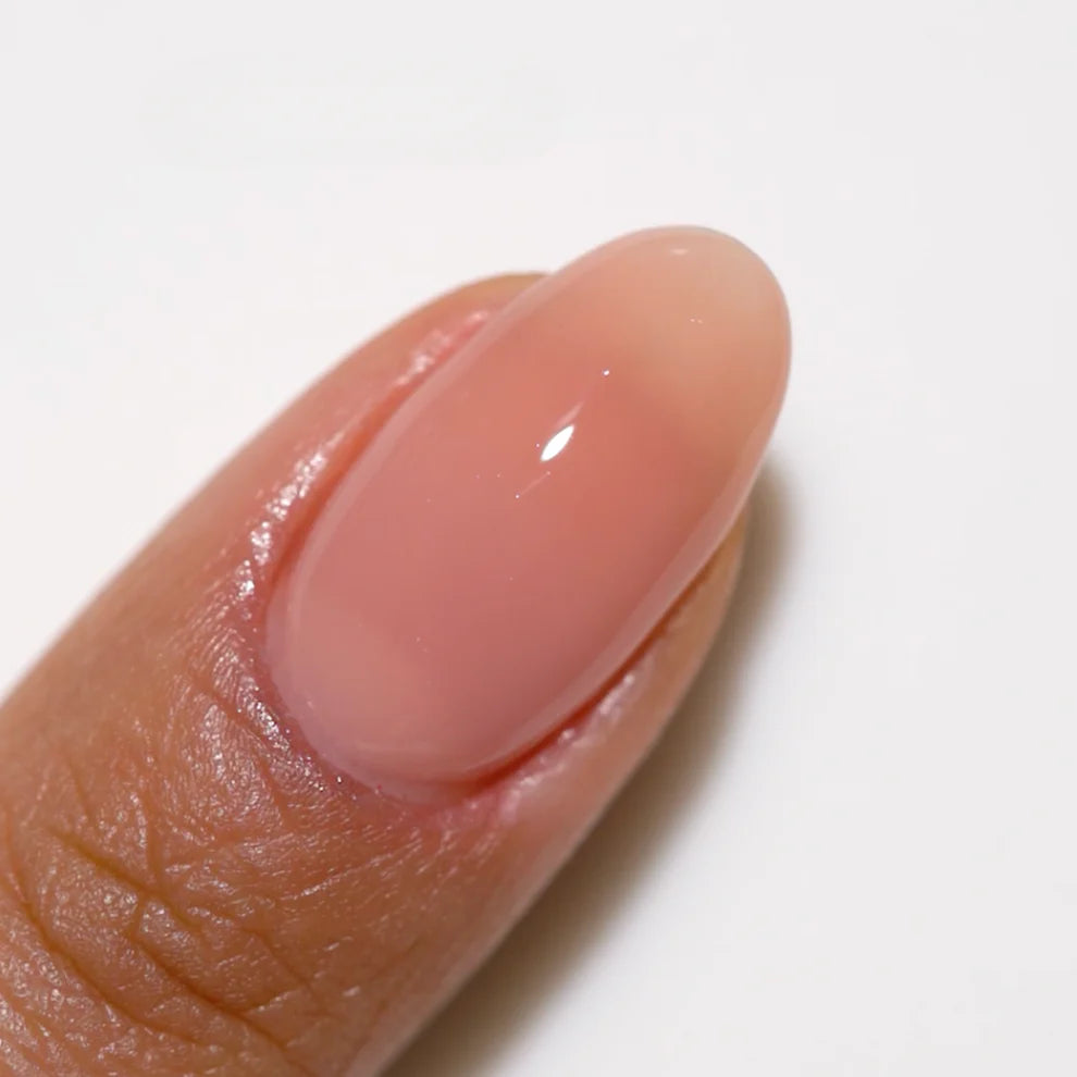 Swatch of DND DC Gel Duo Summa Peach #2462, a vibrant peach gel nail polish and lacquer set with smooth, glossy finish.