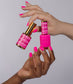 DND DC Gel Duo Topless Tropics nail polish and lacquer set with vibrant tropical shade in a clear bottle.