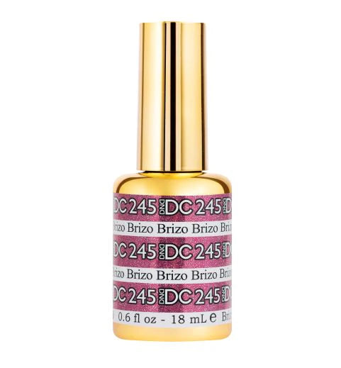 DND DC Gel Nail Polish in Brizo #245, clear gel polish with a smooth, glossy finish, displayed in a professional bottle.