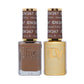 DND Diva Duo Gel and Polish in Almond Toffee, showcasing a glossy gel nail polish and lacquer bottle with almond toffee color.