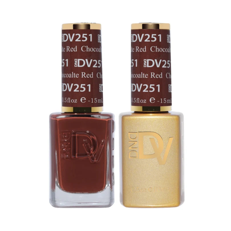 Dnd Diva Duo Gel & Polish - Chocolate Red 251 - Universal Nail Supplies