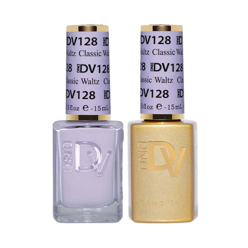 DND Diva Duo Gel & Polish in Classic Waltz 128, featuring a gel nail polish and lacquer with a smooth, glossy finish.