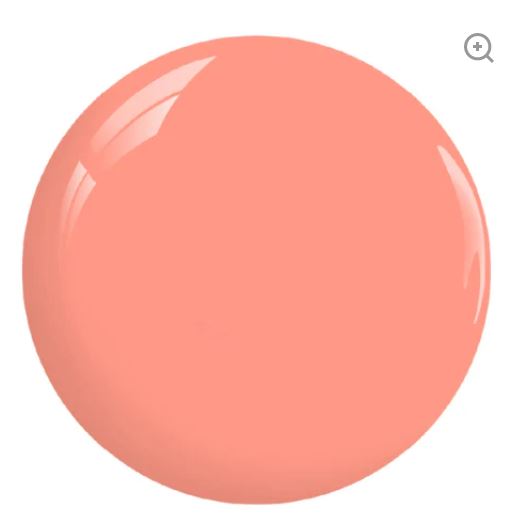 DND Diva Duo Gel & Polish in Coral Cravers 090, showing a vibrant coral gel nail polish and lacquer on natural nails.