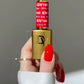 DND Diva Duo Gel and Polish in Diva Red 160, showing the vibrant red gel nail polish and matching lacquer with glossy finish.