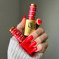 DND Diva Duo Gel & Polish in Diva Red 160, a vibrant red gel nail polish and lacquer set with a clear bottle and brush applicator.