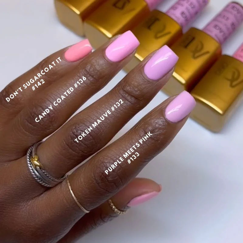 DND Diva Duo Gel & Polish in Don't Sugarcoat It 142, featuring a glossy gel nail polish and lacquer with vibrant color.