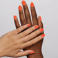 DND Diva Duo Gel & Polish Fire Breather 217, vibrant orange gel nail polish and lacquer with fiery finish.