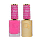 DND Diva Duo Gel & Polish in Fuchsia Rose 215, showcasing vibrant pink gel nail polish and matching lacquer with smooth finish.