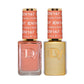 DND Diva Duo Gel & Polish in Golden Cheeks 167 showing a shimmering gold gel and lacquer nail polish set.