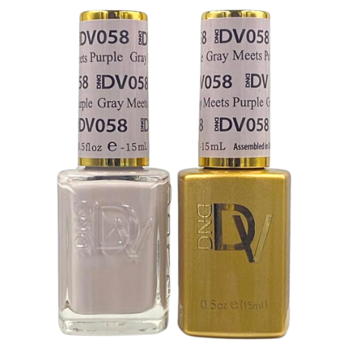 DND Diva Duo Gel & Polish - Gray Meet Purple 058 - Universal Nail Supplies